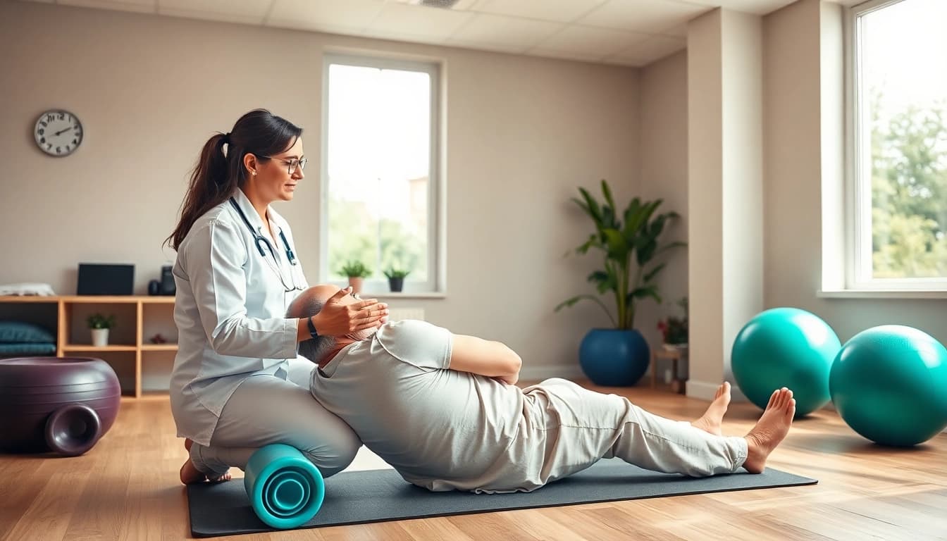 Effective lower back pain treatment demonstration in a healthcare setting.