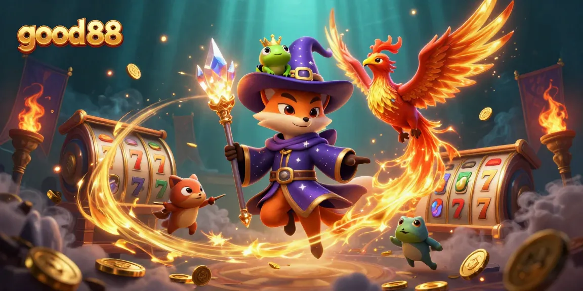 Experience thrilling wins at good 88 with captivating 3D casino magic illustration.