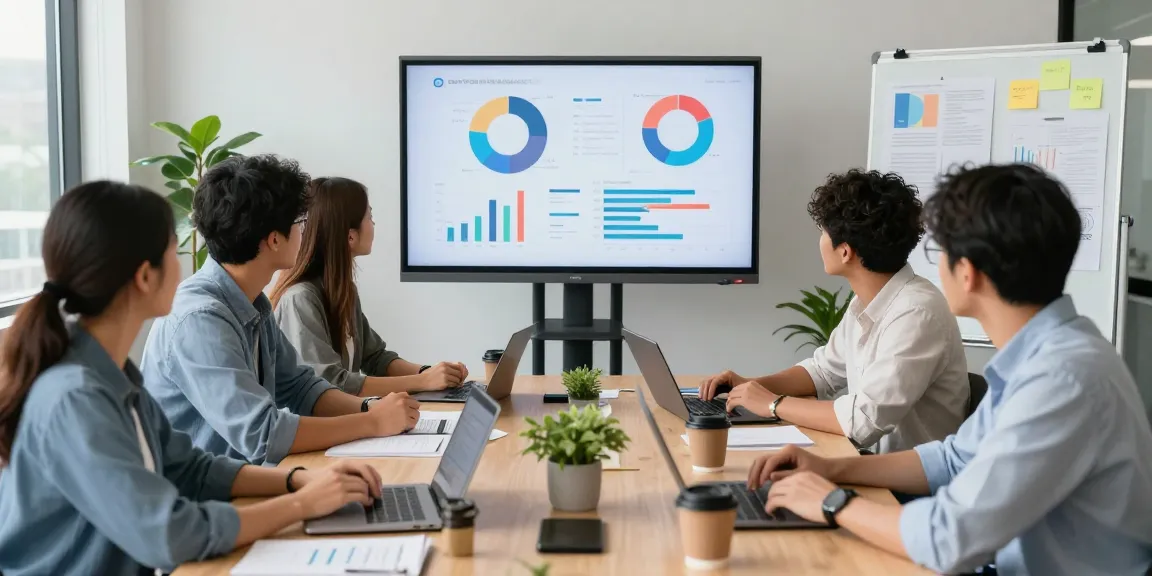 Dynamic team strategy meeting at https://wwww.monkeygoals.com focused on marketing insights.