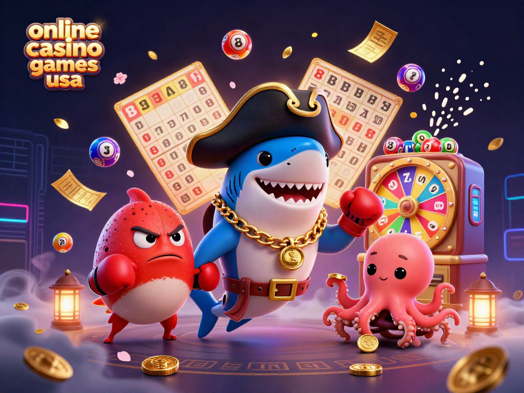 Engage with online casino games usa featuring vibrant characters, colorful elements, and festive gaming atmosphere.