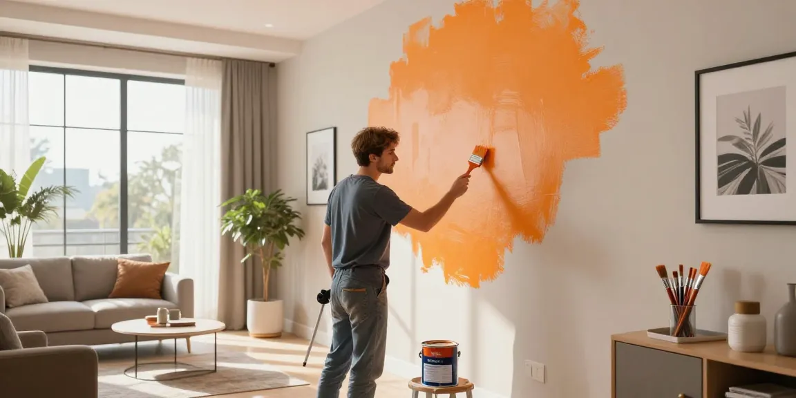 Expert painter delivering professional painting services in a beautifully designed interior.