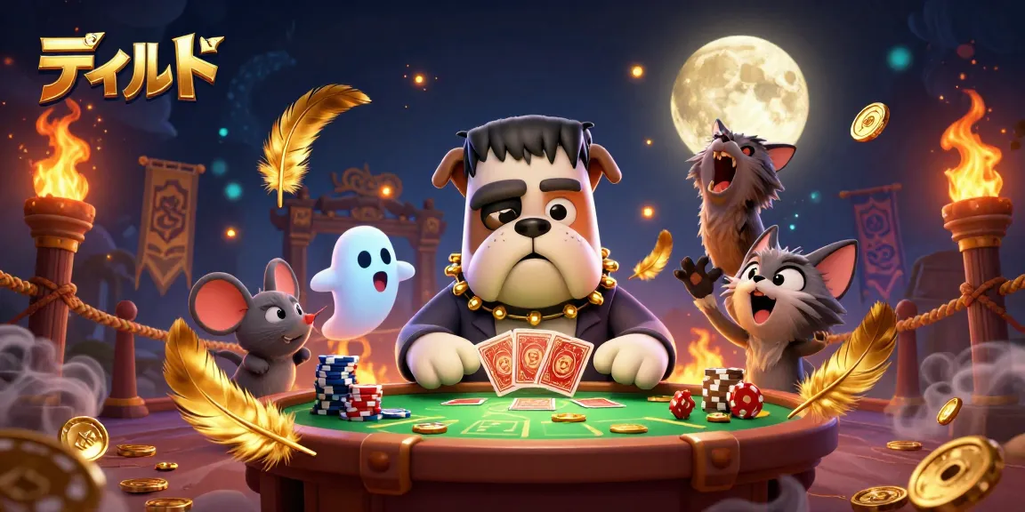 Engage with ディルド at a lively casino table, featuring unique characters and rich gambling elements.