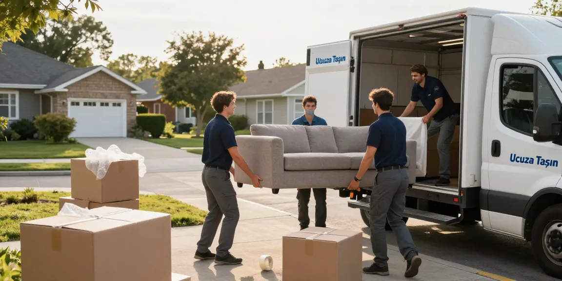 Ucuza Taşın moving team expertly handling boxes and furniture for a stress-free moving experience.