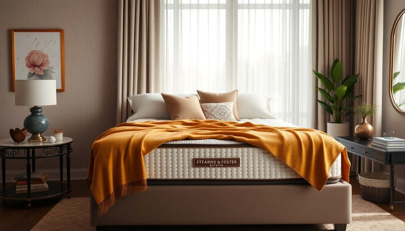 Experience the luxury of the Stearns and Foster Estate Collection mattress in an elegant bedroom.