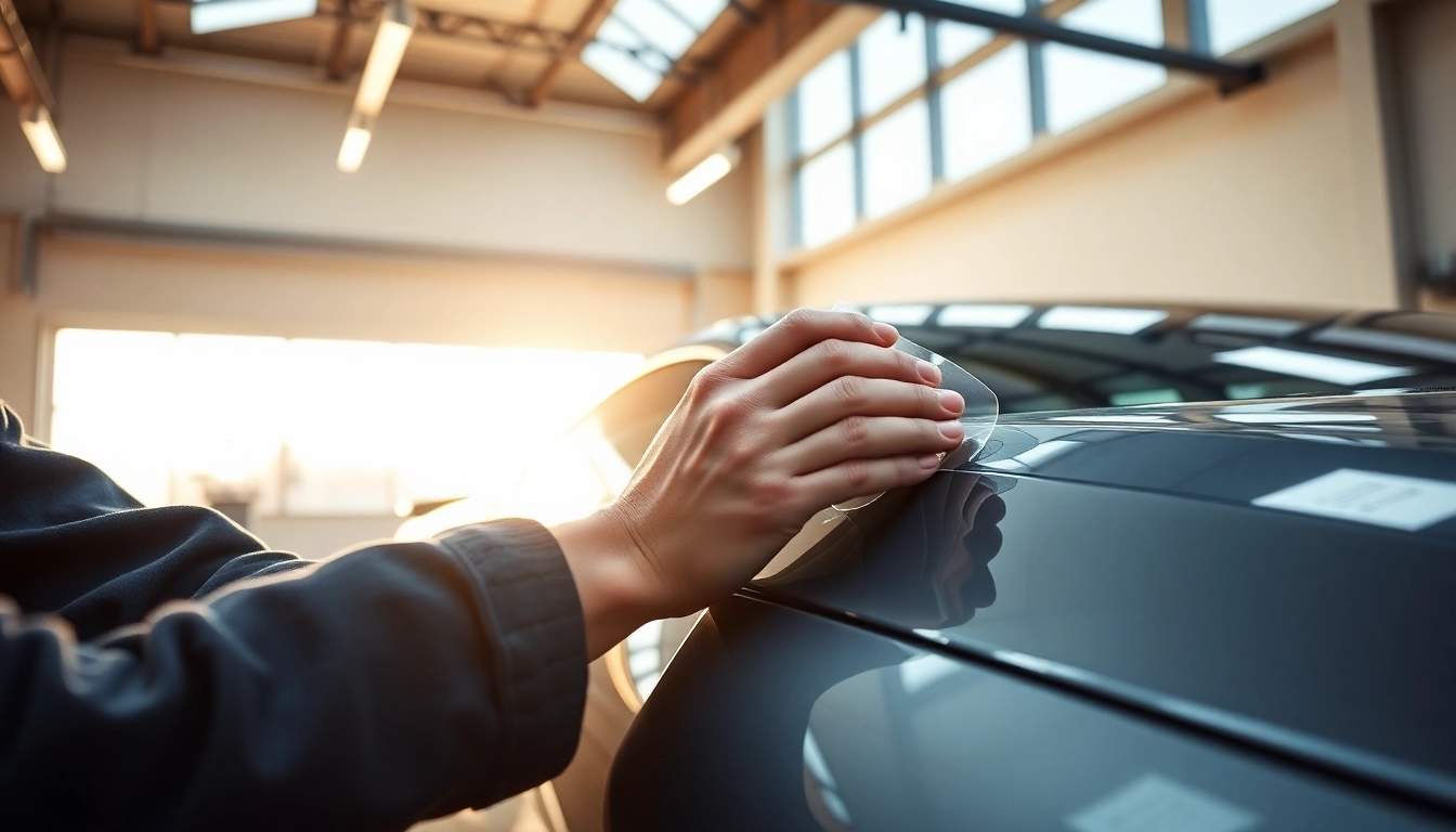 Apply paint protection film near me for premium vehicle protection in a sleek environment.