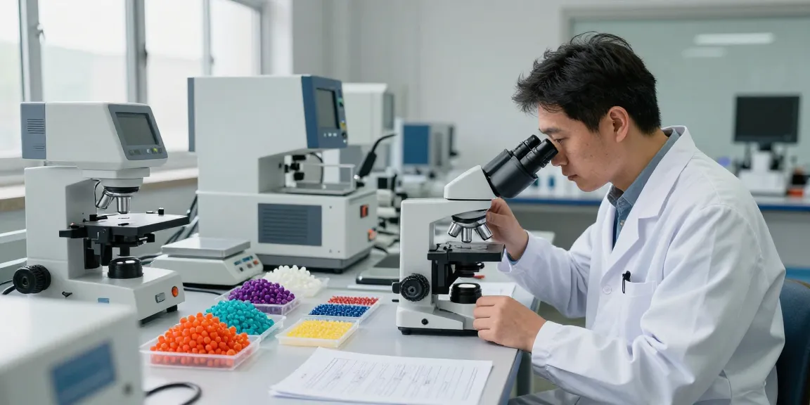 Polymer expandable microspheres analysis in a modern lab setting with advanced equipment.
