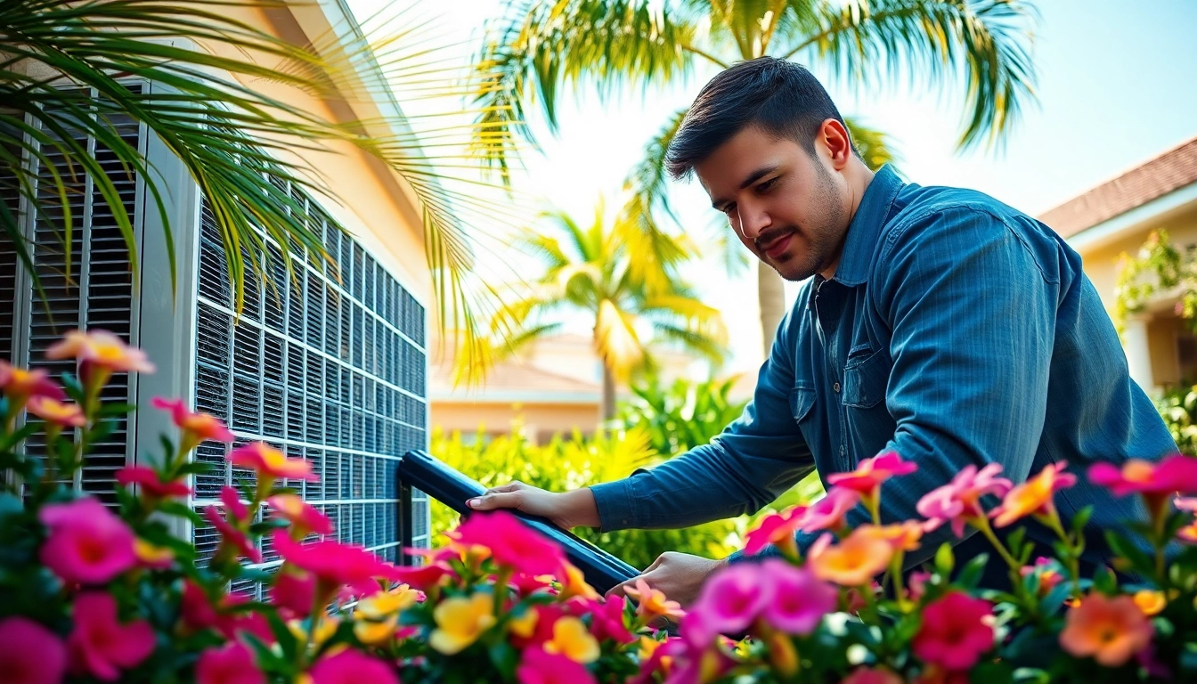 Air Conditioning Repair Tampa technician expertly repairs a unit in a sunny residential area.