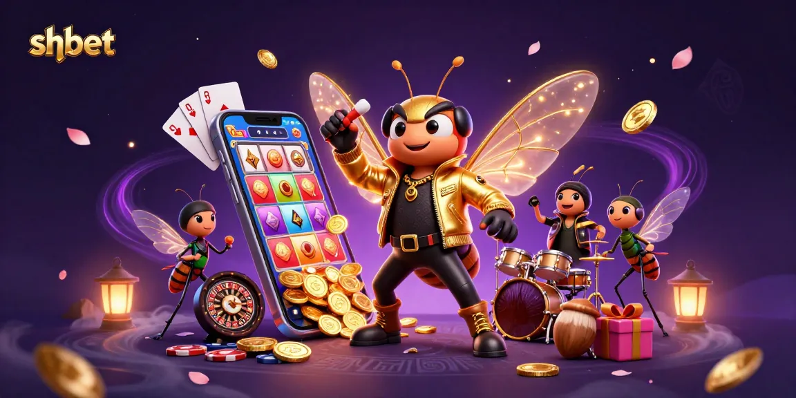 Experience thrilling gaming at SHBET with exciting casino elements and engaging characters in a vibrant scene.