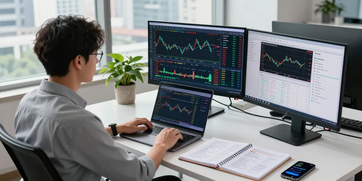 Professional futures trader using TradoxVPS to monitor live market data in a dynamic workspace.