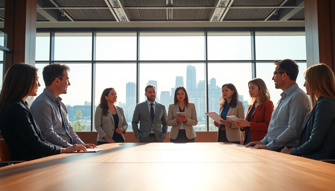 Engage in a Probate discussion with legal experts in a bright, modern office.