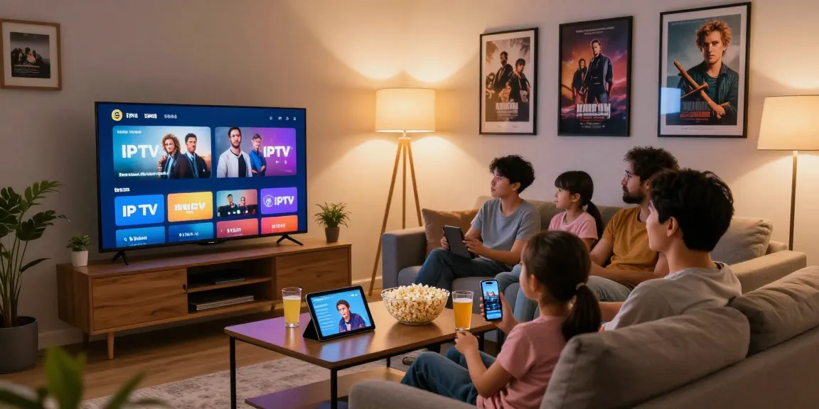 Enjoy family movie night with buy iptv germany options on a smart TV in a cozy living room.
