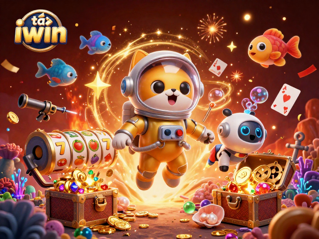 Engage with exciting gameplay as you tải iwin, immersed in a vibrant casino universe featuring a space cat!