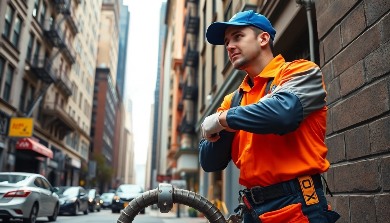 Plumbing emergency NYC service with a professional plumber fixing a burst pipe in New York City.