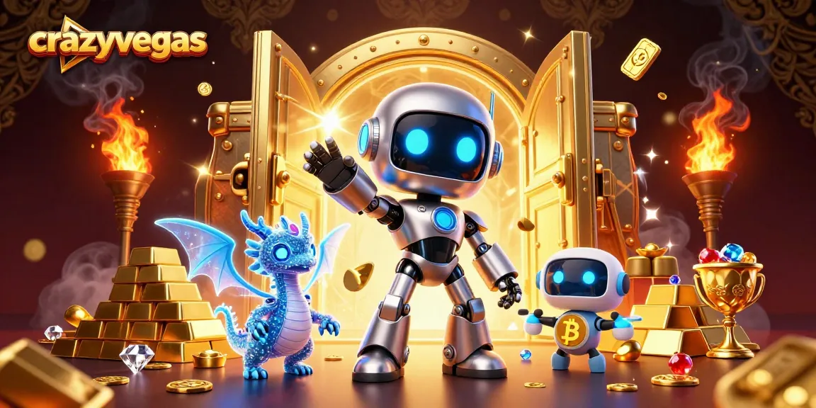 Experience thrilling gameplay at crazyvegas with a dynamic 3D illustration of a cyberpunk casino scene.